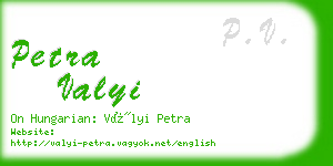 petra valyi business card